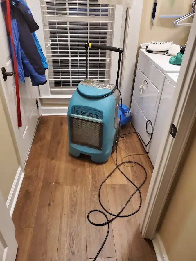 Commercial dehumidifier deployed for Flood Damage Cleanup in Forest Hills
